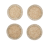 Bevel Drink Coasters in Gold & Silver, Set of 4 in a Gift Box