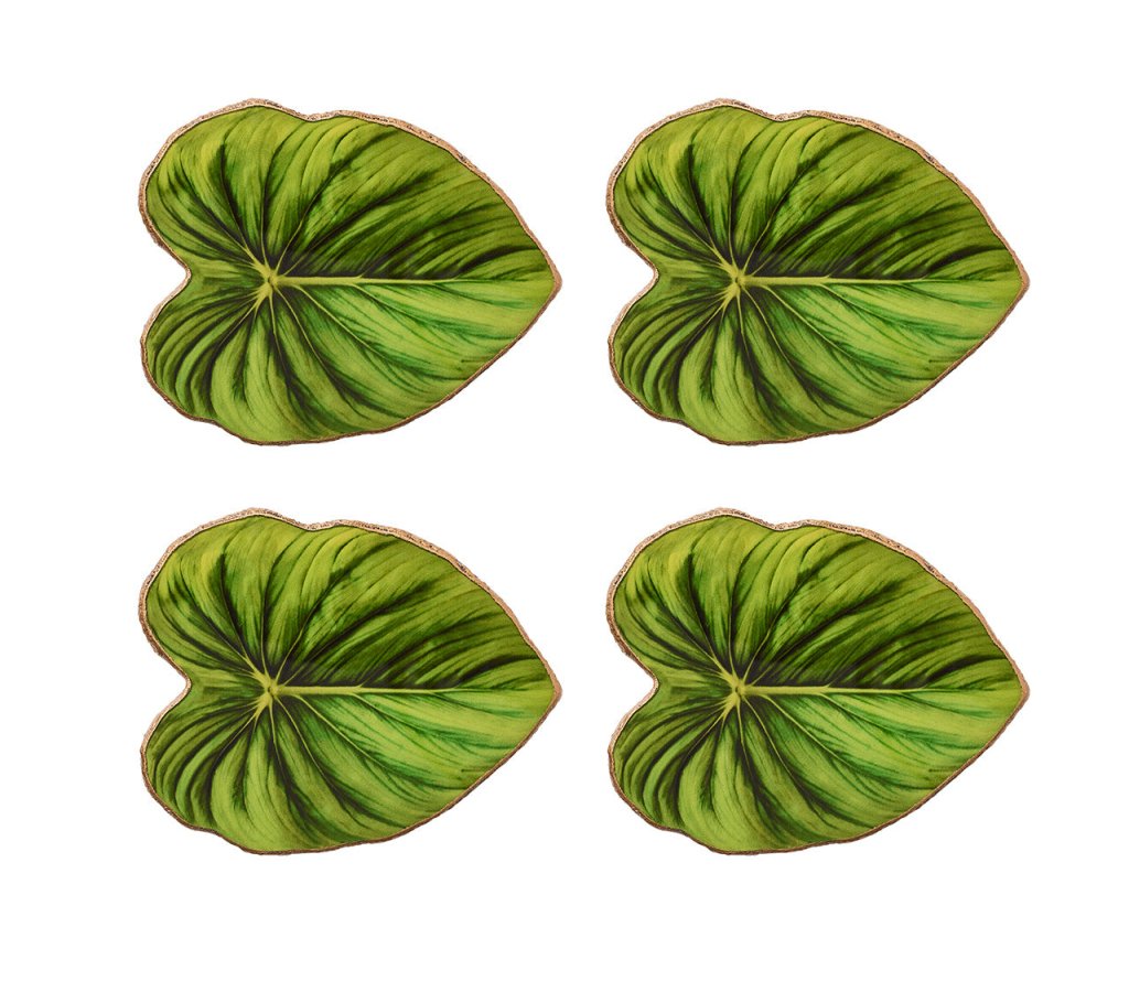 Kim Seybert, Inc.Tropicana Coasters in Green, Set of 4 in a Gift BoxDrink Coasters