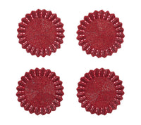 Kim Seybert, Inc.Etoile Coaster in Red, Set of 4 in a Gift BoxDrink Coasters