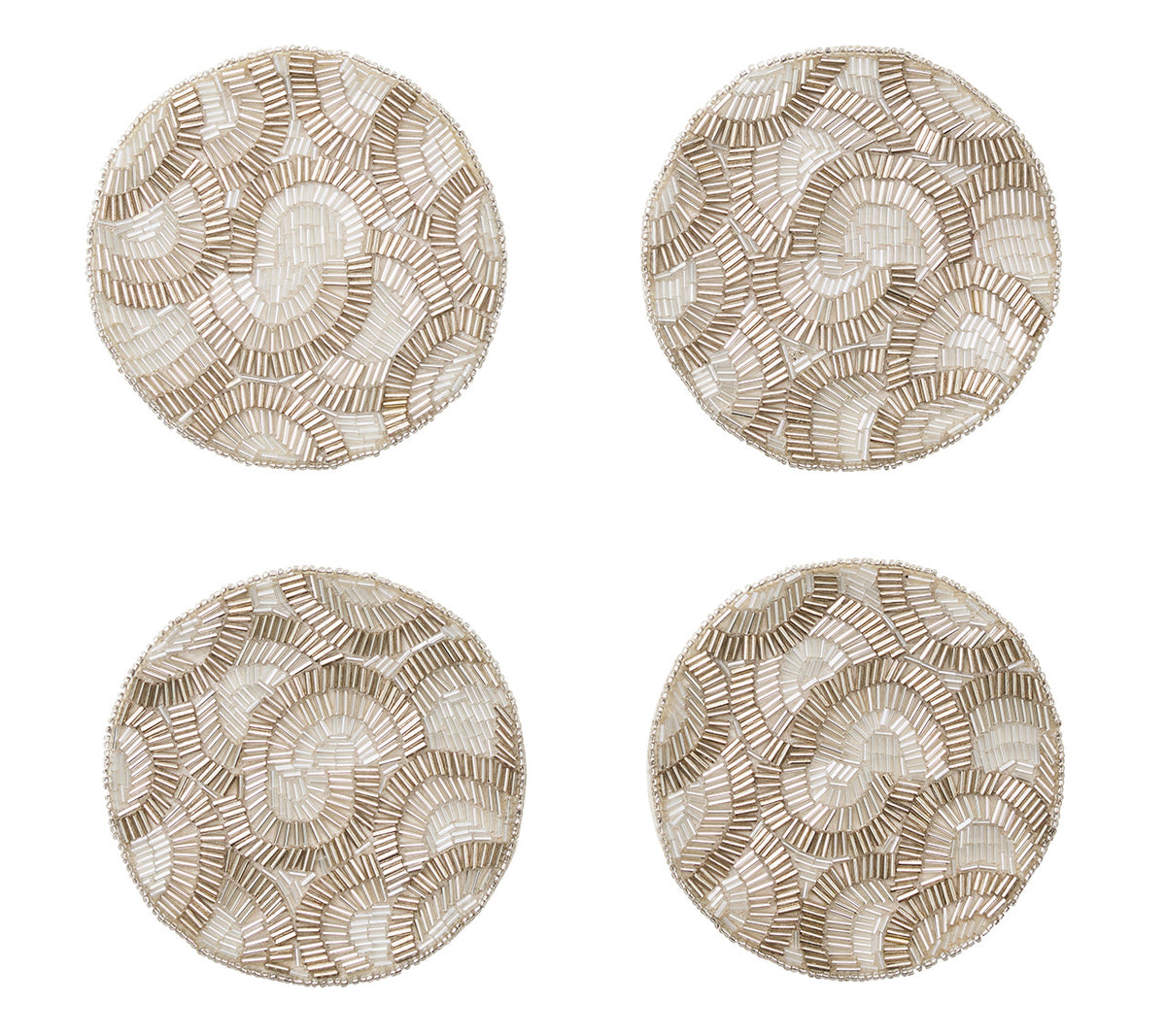Lune Coaster in Silver, Set of 4 in a Gift Bag