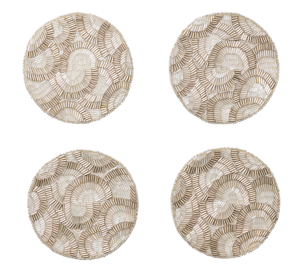 Lune Coaster in Silver, Set of 4 in a Gift Bag