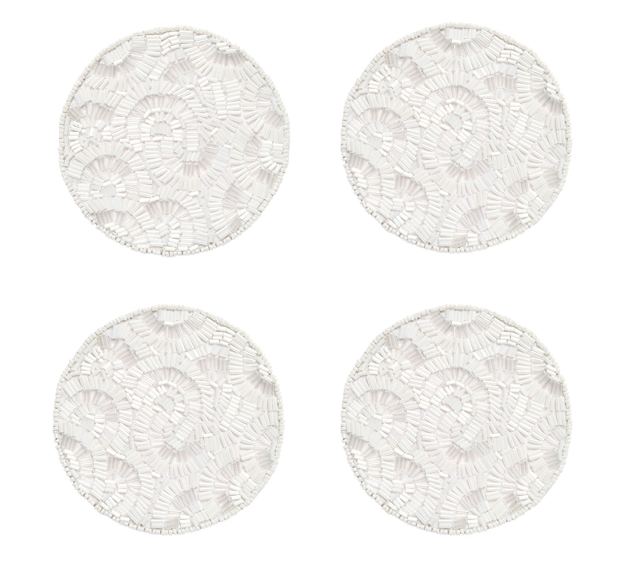 Lune Drink Coasters in White, Set of 4 in a Gift Bag