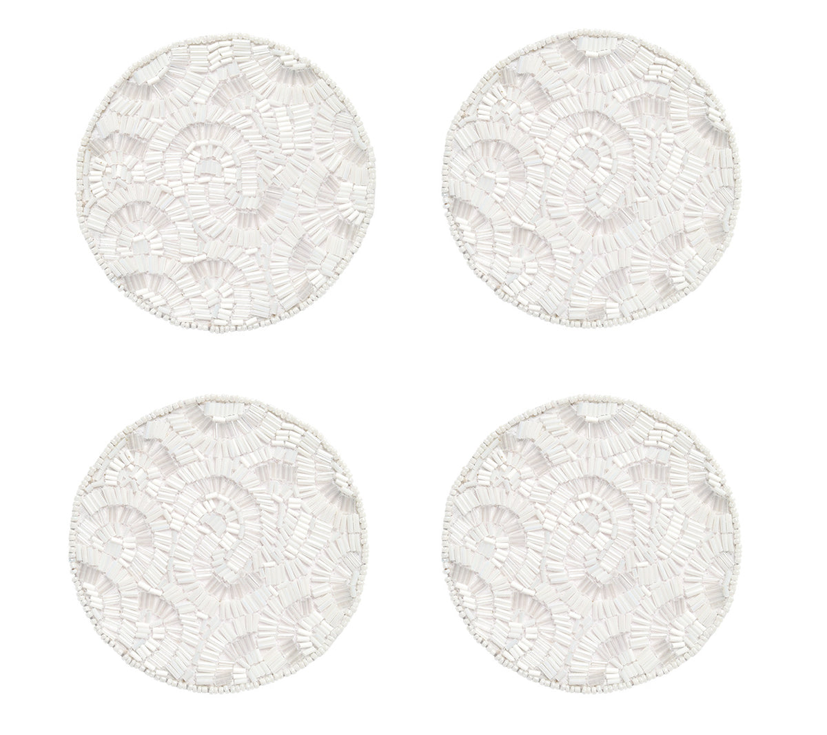 Lune Drink Coasters in White, Set of 4 in a Gift Bag