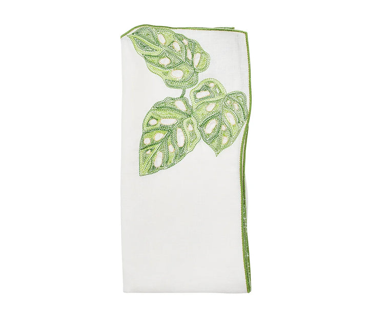Calypso Napkin in White & Green, Set of 4