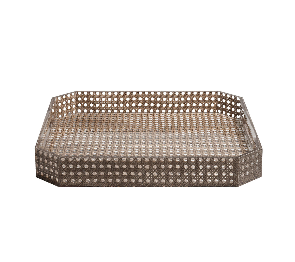 Reed Tray in Brown, 15"L x 15"W