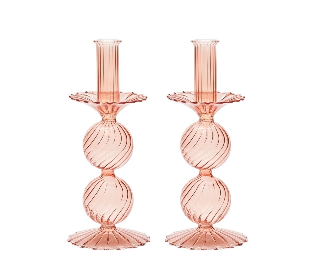 Kim Seybert, Inc.Bella Short Candle Holders in Blush, Set of 2 in a BoxHome Decor