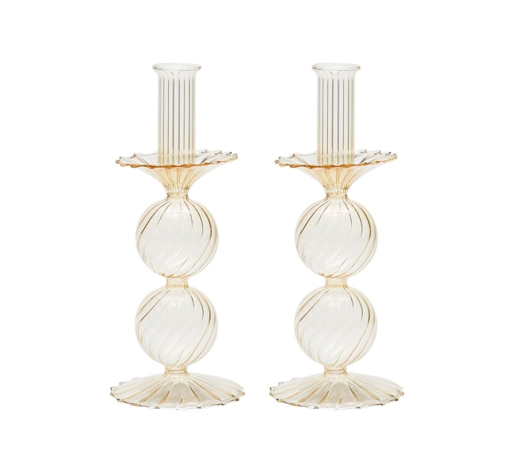 Kim Seybert, Inc.Bella Short Candle Holder in Champagne, Set of 2 in a BoxHome Decor