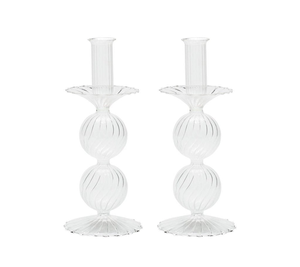 Kim Seybert, Inc.Bella Short Candle Holder in Clear, Set of 2 in a BoxHome Decor