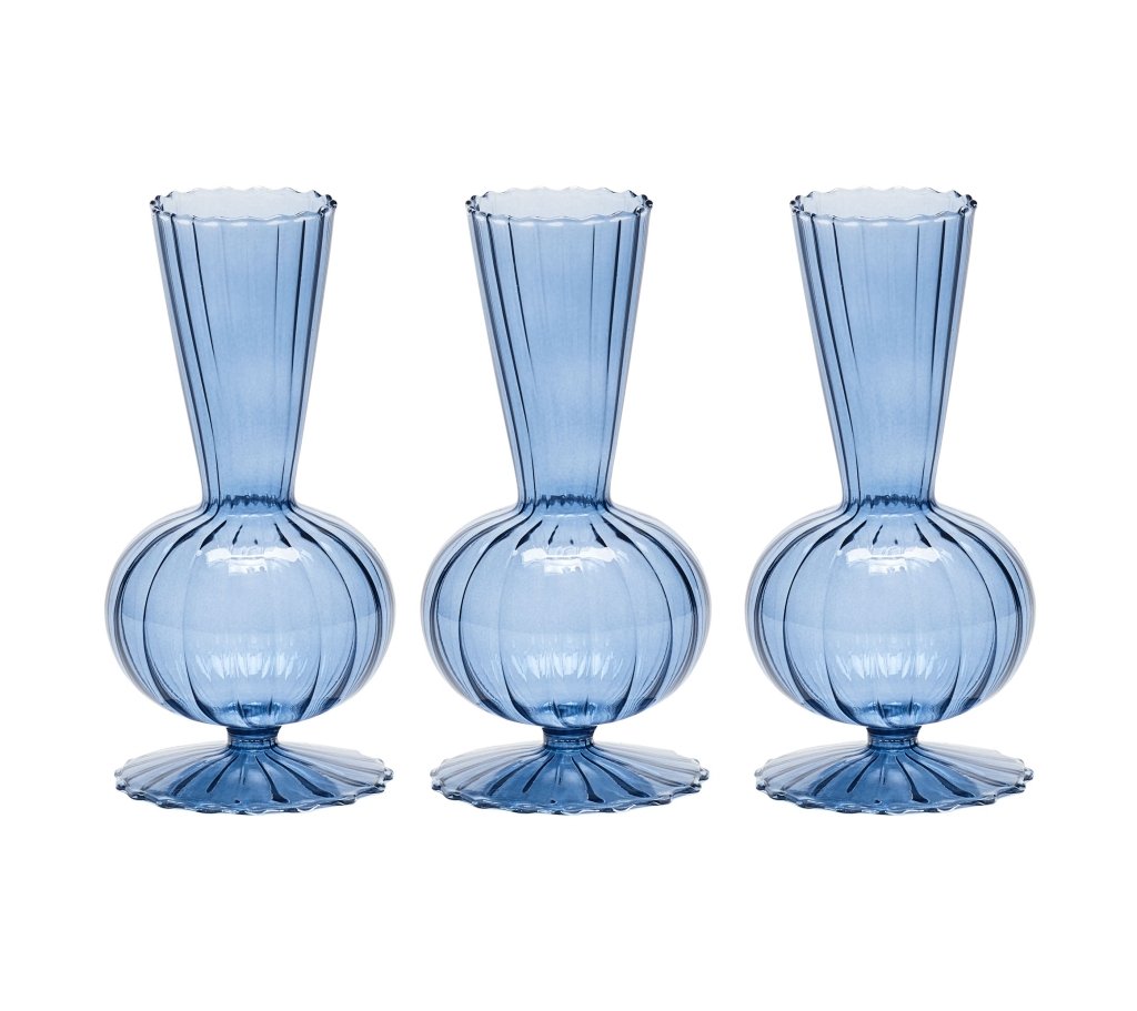 Kim Seybert, Inc.Tess Bud Vase in Cadet, Set of 3 in a BoxHome Decor