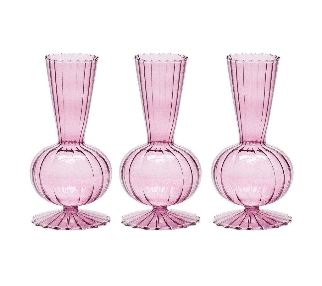 Kim Seybert, Inc.Tess Bud Vase in Lavender, Set of 3 in a BoxHome Decor