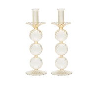 Iris Tall Candle Holder in Champagne, Set of 2 in a Box