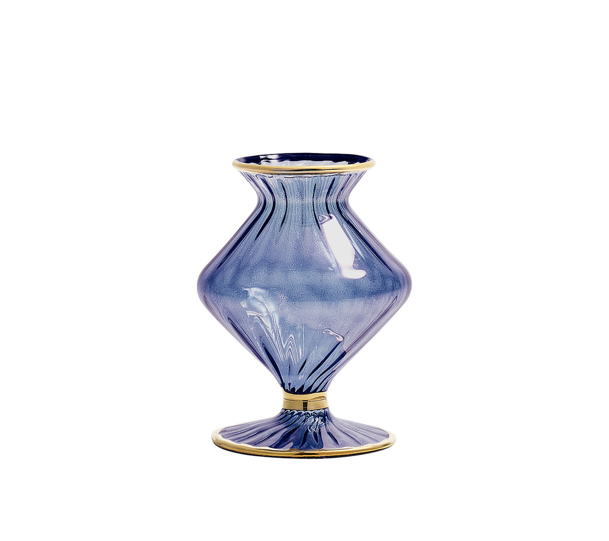 Kim Seybert Luxury Scallop Bud Vase in Blue