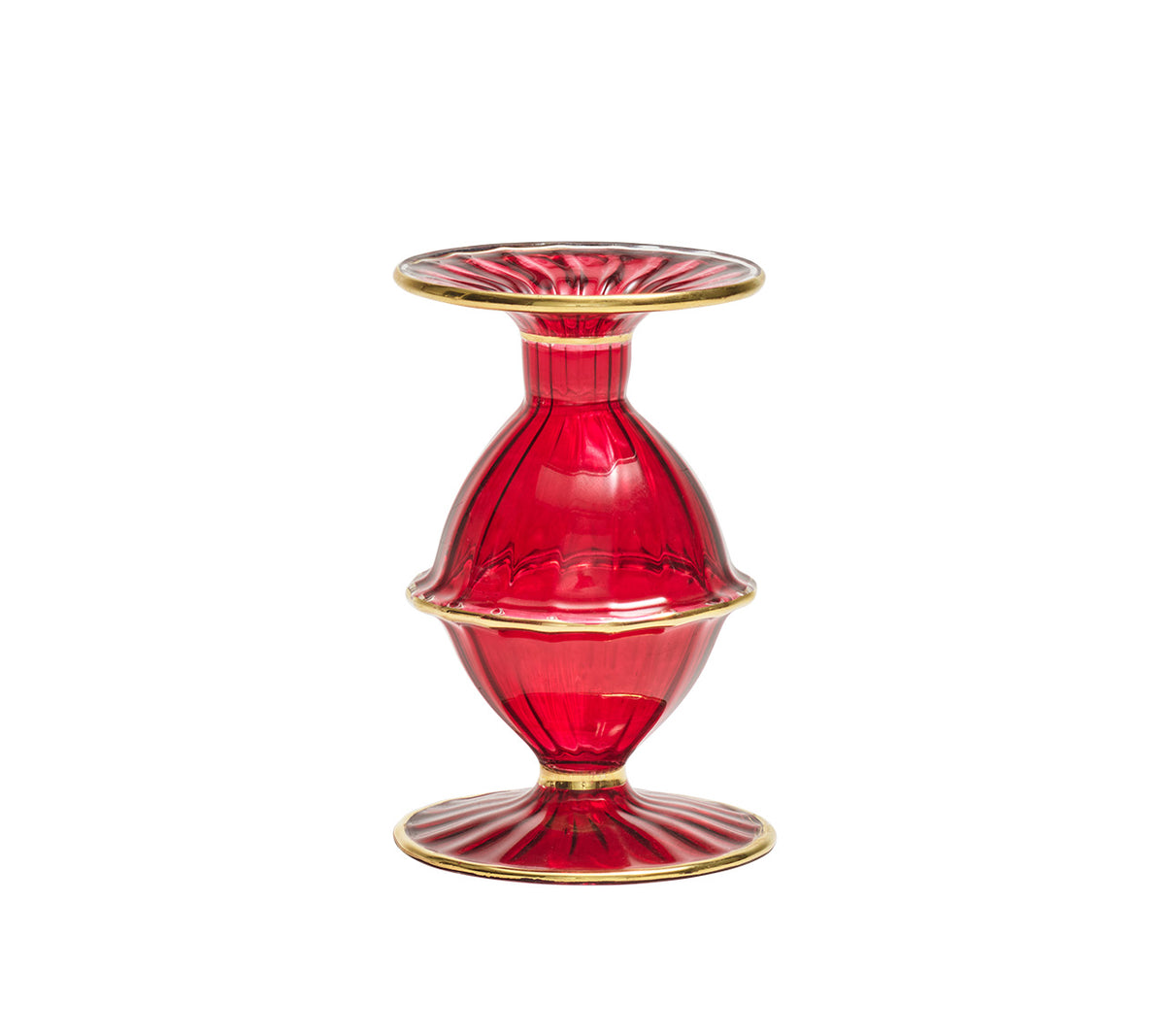 Blossom Candle Holder in Ruby