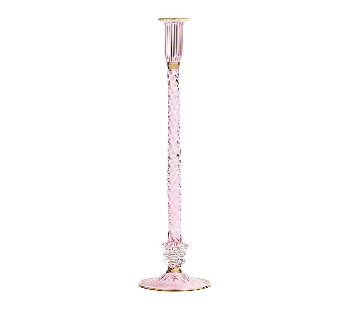 Kim Seybert Luxury Braid Candle Holder in Pink