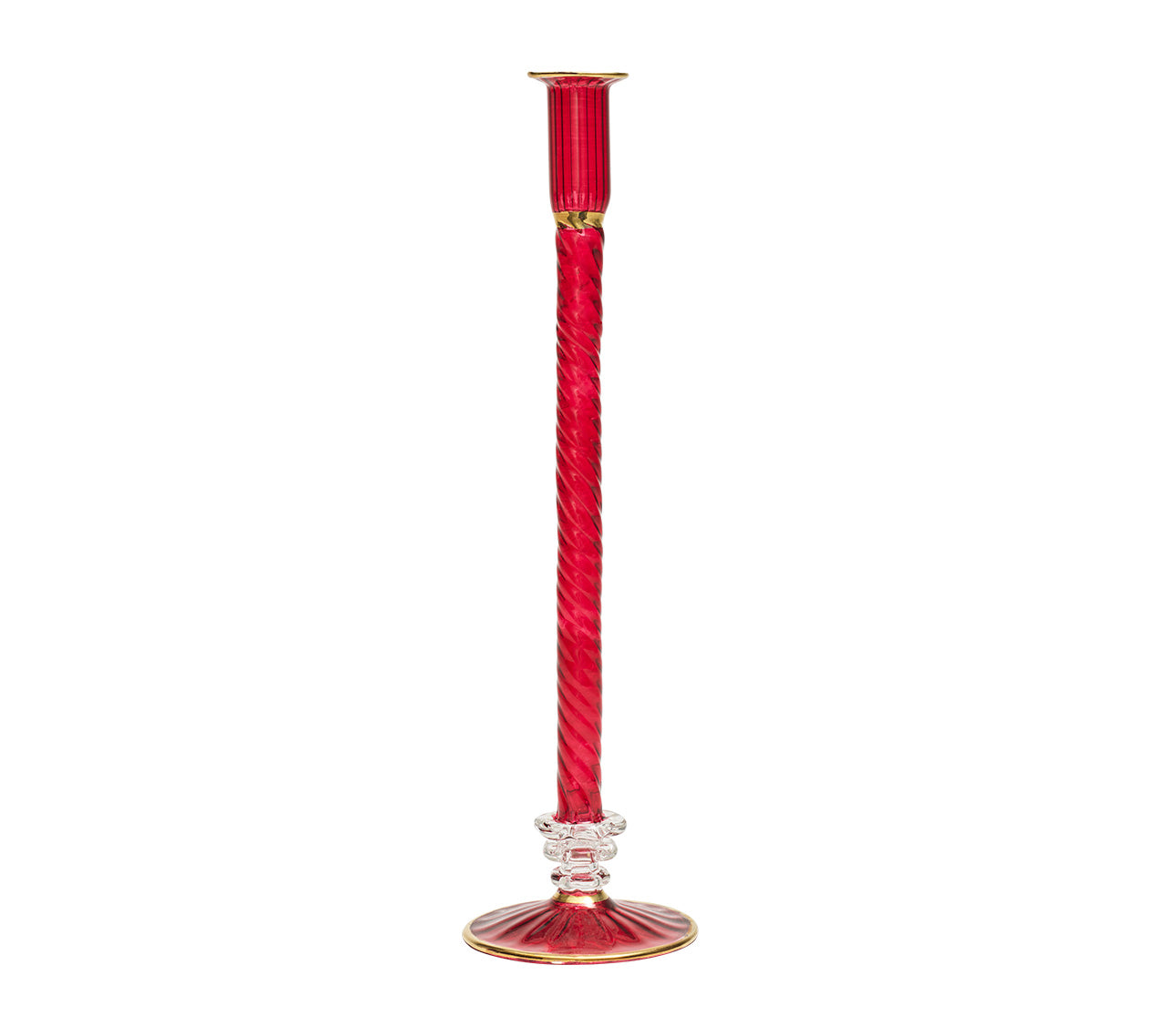 Braid Candle Holder in Ruby
