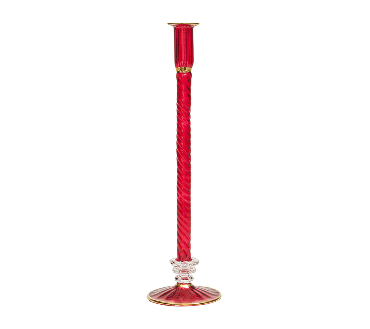 Braid Candle Holder in Ruby