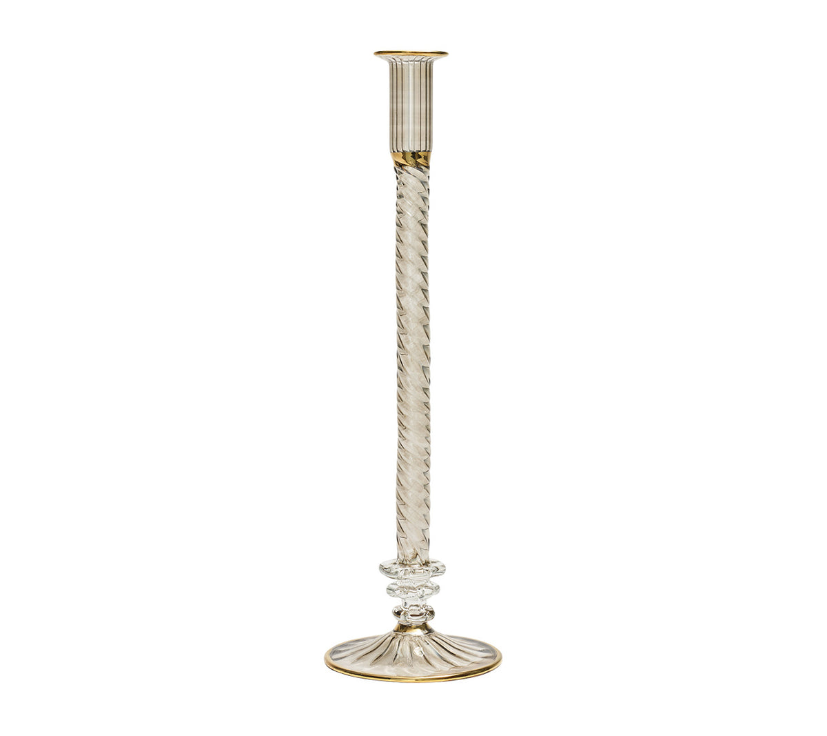 Braid Candle Holder in Smoke