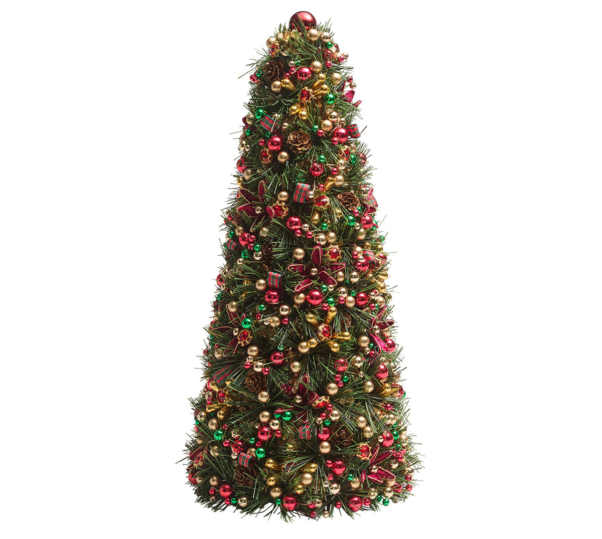 Tinsel Xmas Tree in Gold & Crystal, 17"