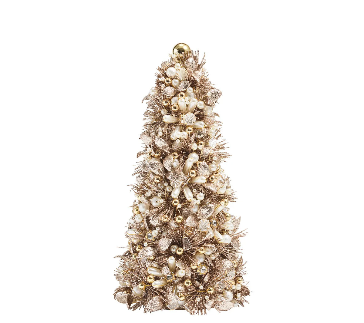 Gilded Spray Xmas Tree in Gold & Crystal, 12"