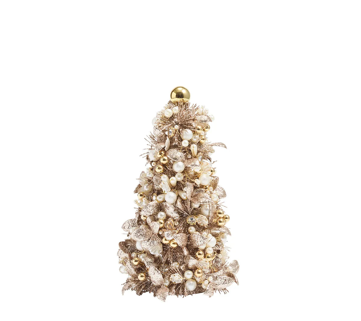 Gilded Spray Xmas Tree in Gold & Crystal, 9"