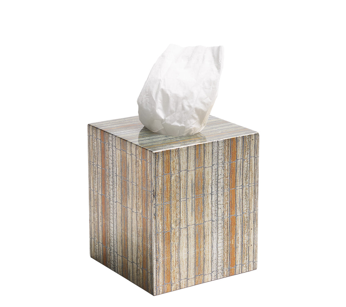 Russet Tissue Box Box in Gold & Silver
