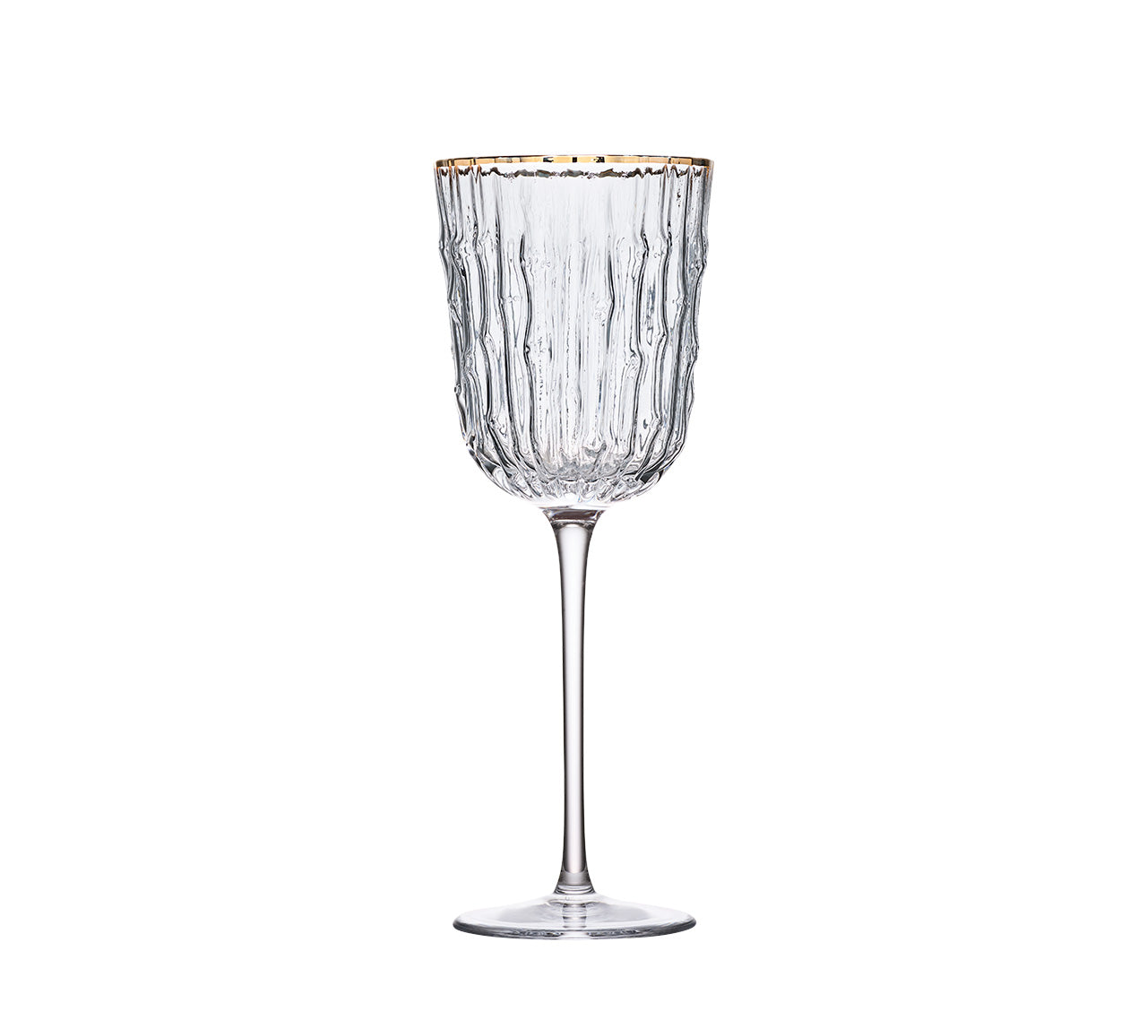 glassware wine glasses Bamboo Wine Glass in Clear & Gold, Set of 4