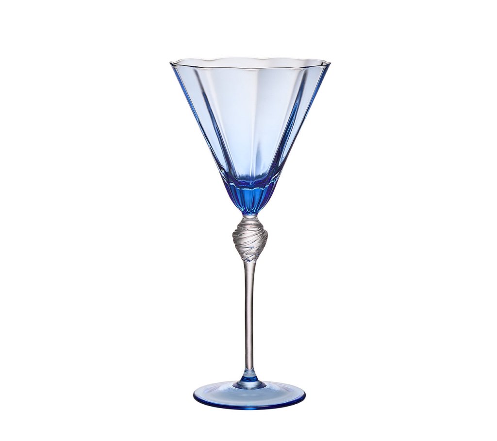 Kim Seybert, Inc.Daphne Wine Glass in Blue, Set of 4Glassware