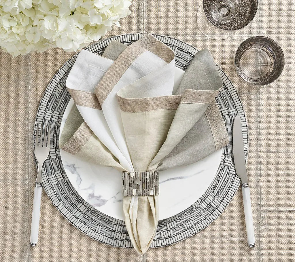 Dip Dye Napkin in Gray & Silver, Set of 4