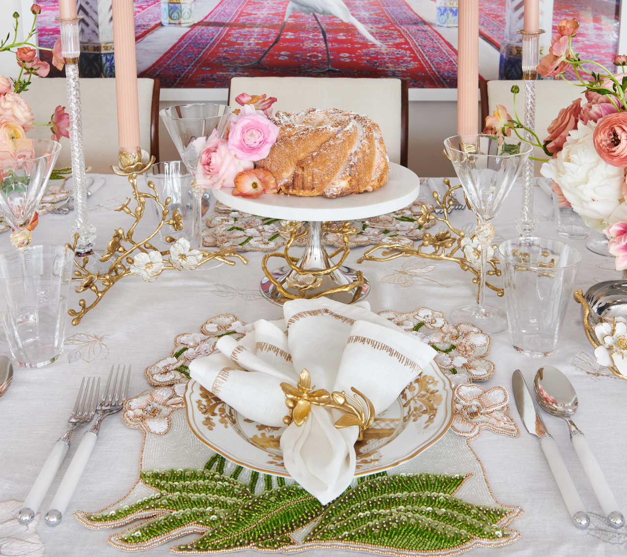 Mirage 5-Piece Place Setting in White & Silver