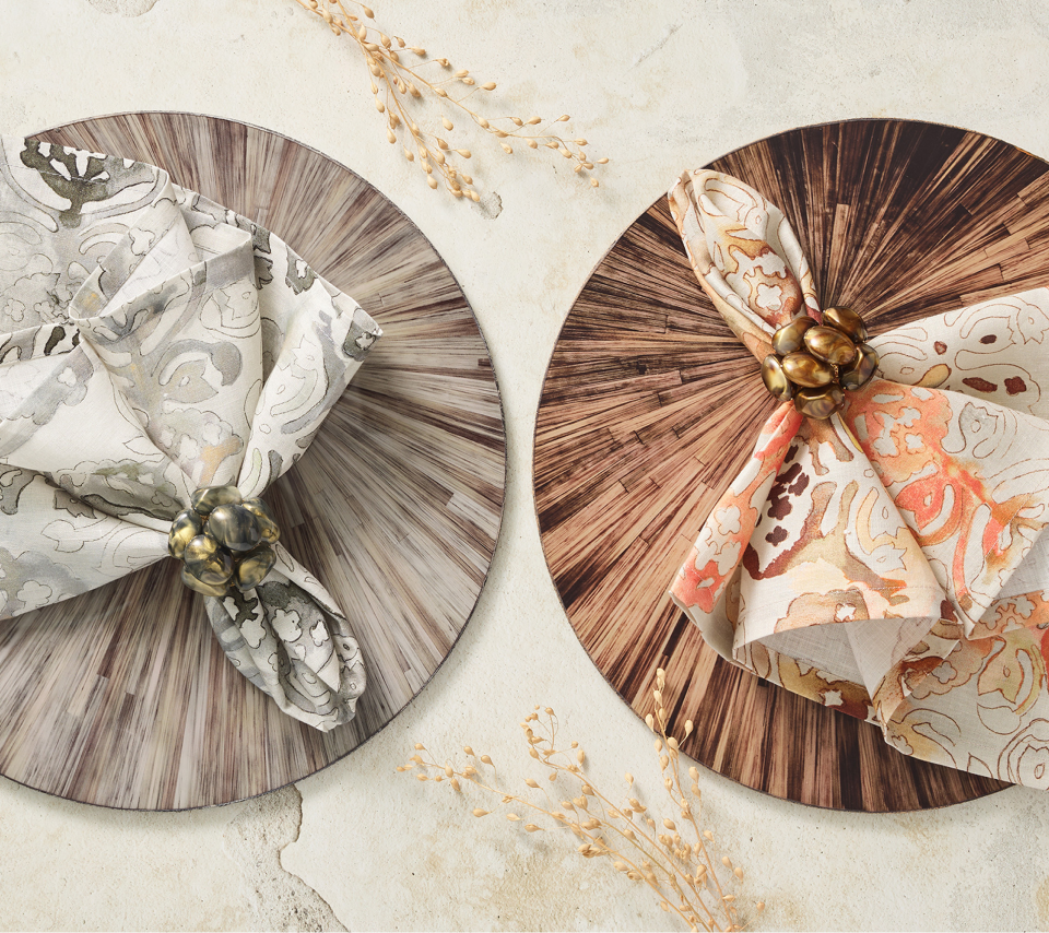 Giverny Napkin in Natural & Gray, Set of 4