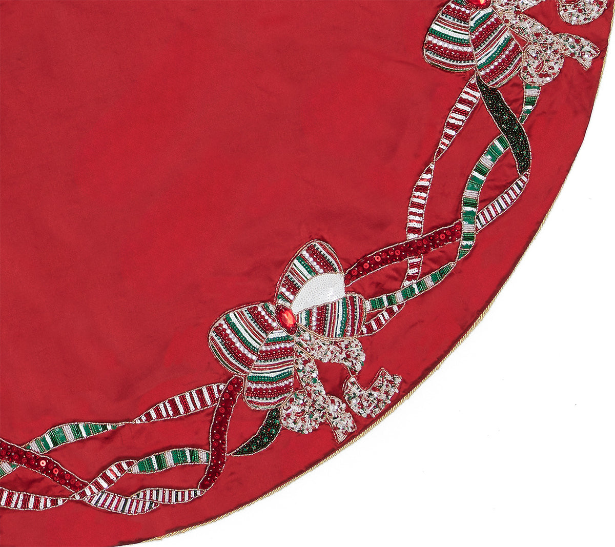 Sample: Merry Garland Treeskirt in Red, Green & Gold