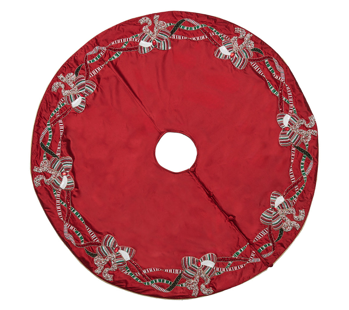 Merry Garland Tree Skirt in Red, Green & Gold