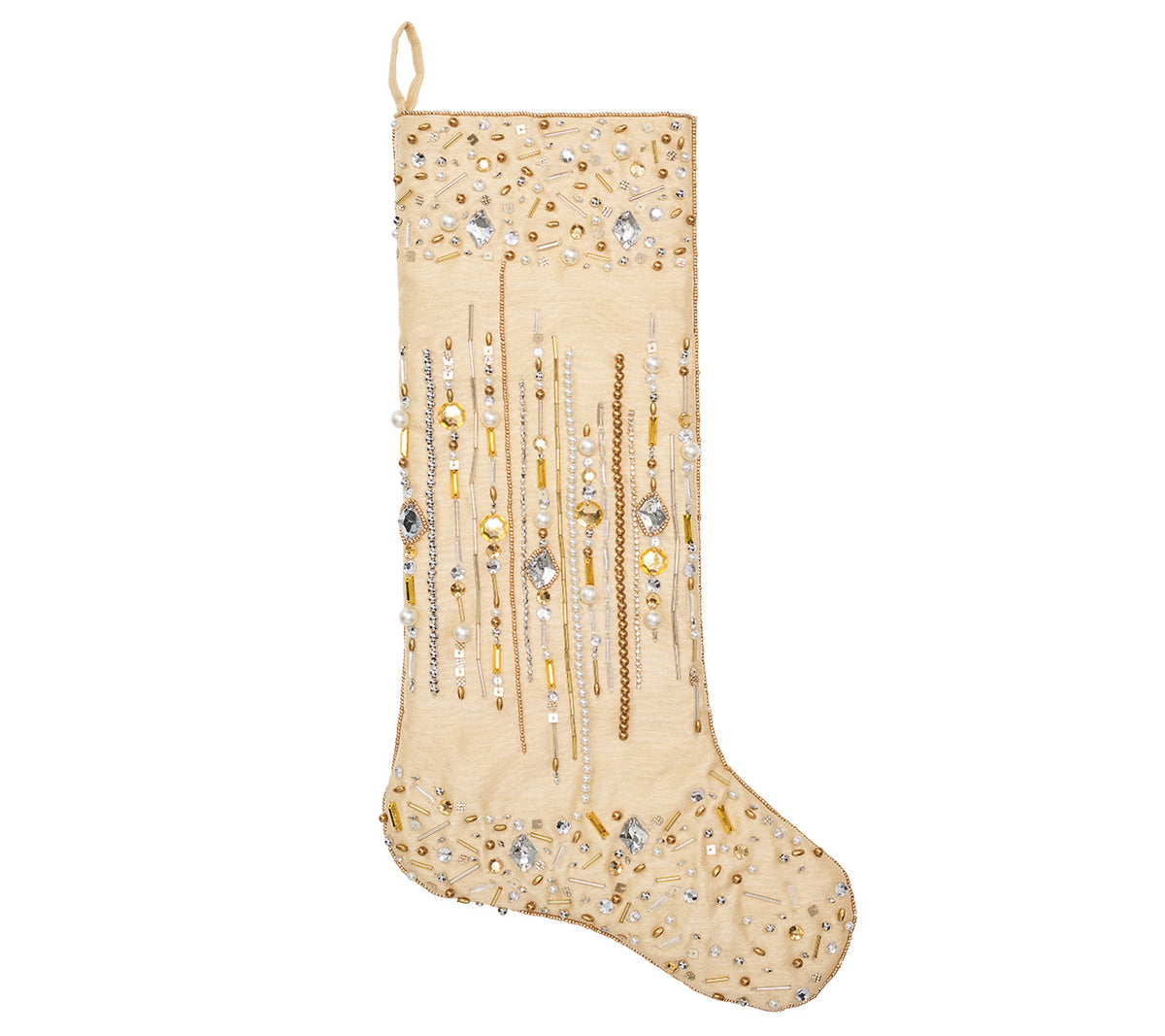 Gilded Sparkle Stocking in Gold & Crystal