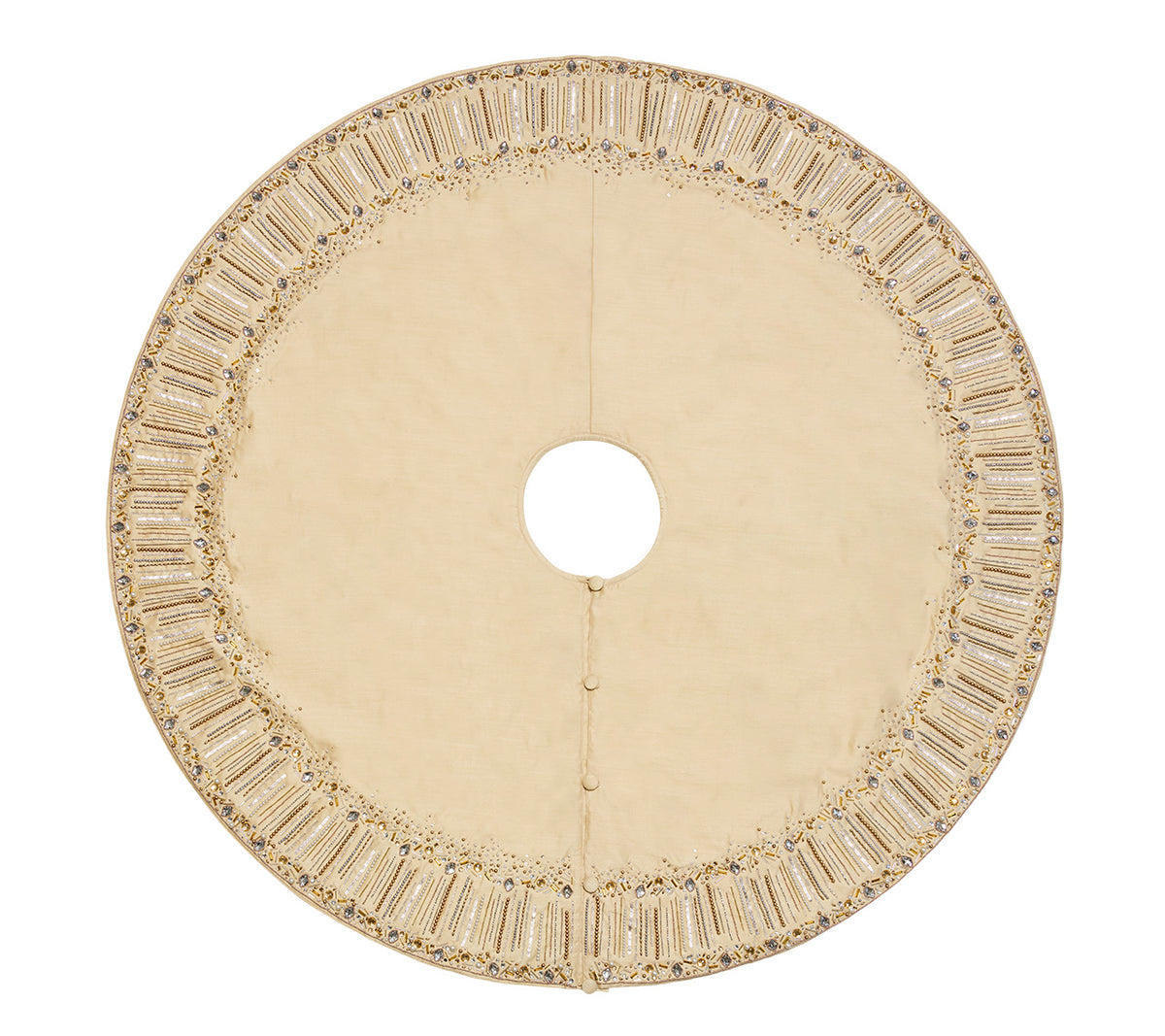 Gilded Sparkle Tree Skirt in Gold & Crystal