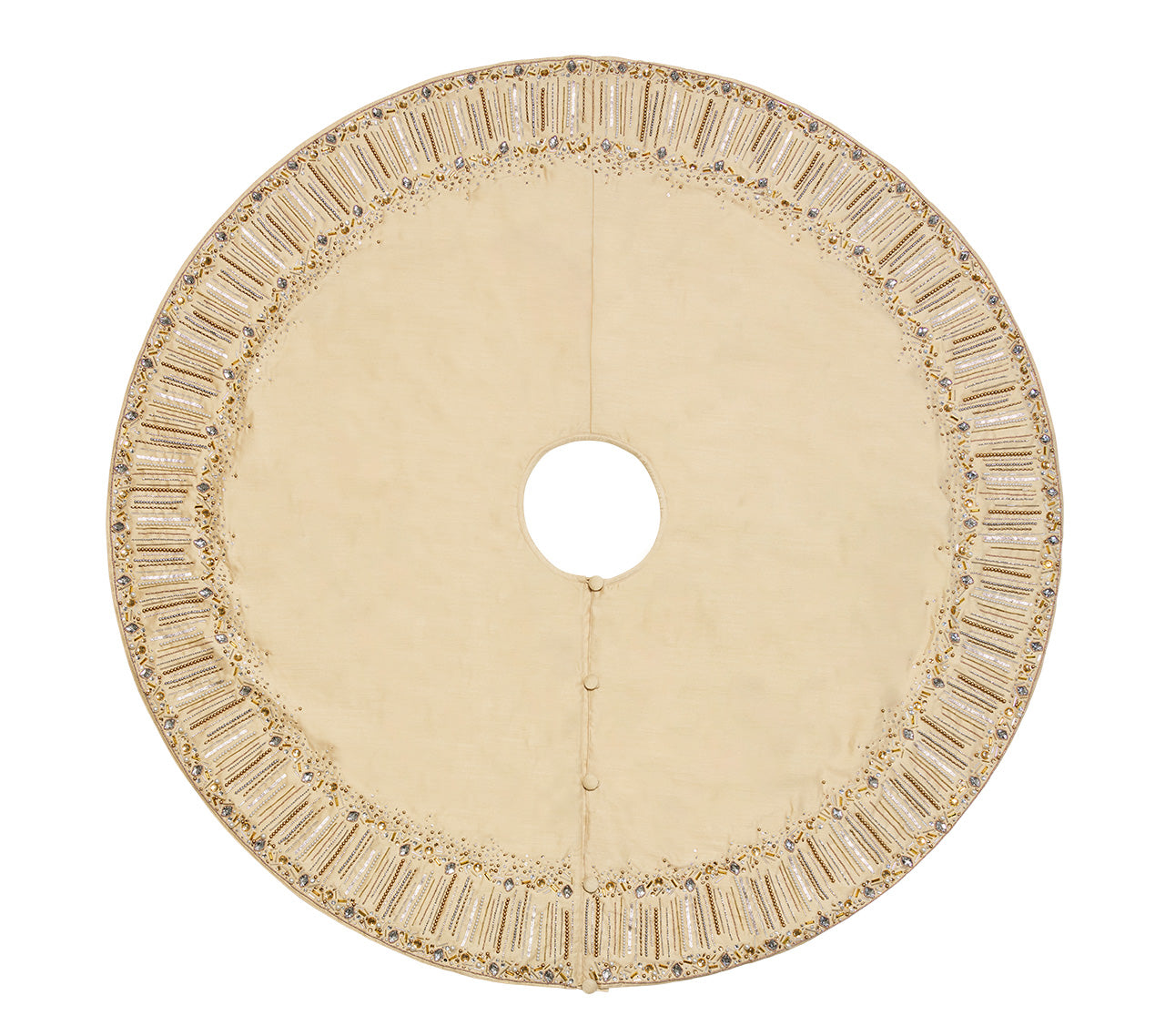 Gilded Sparkle Tree Skirt in Gold & Crystal