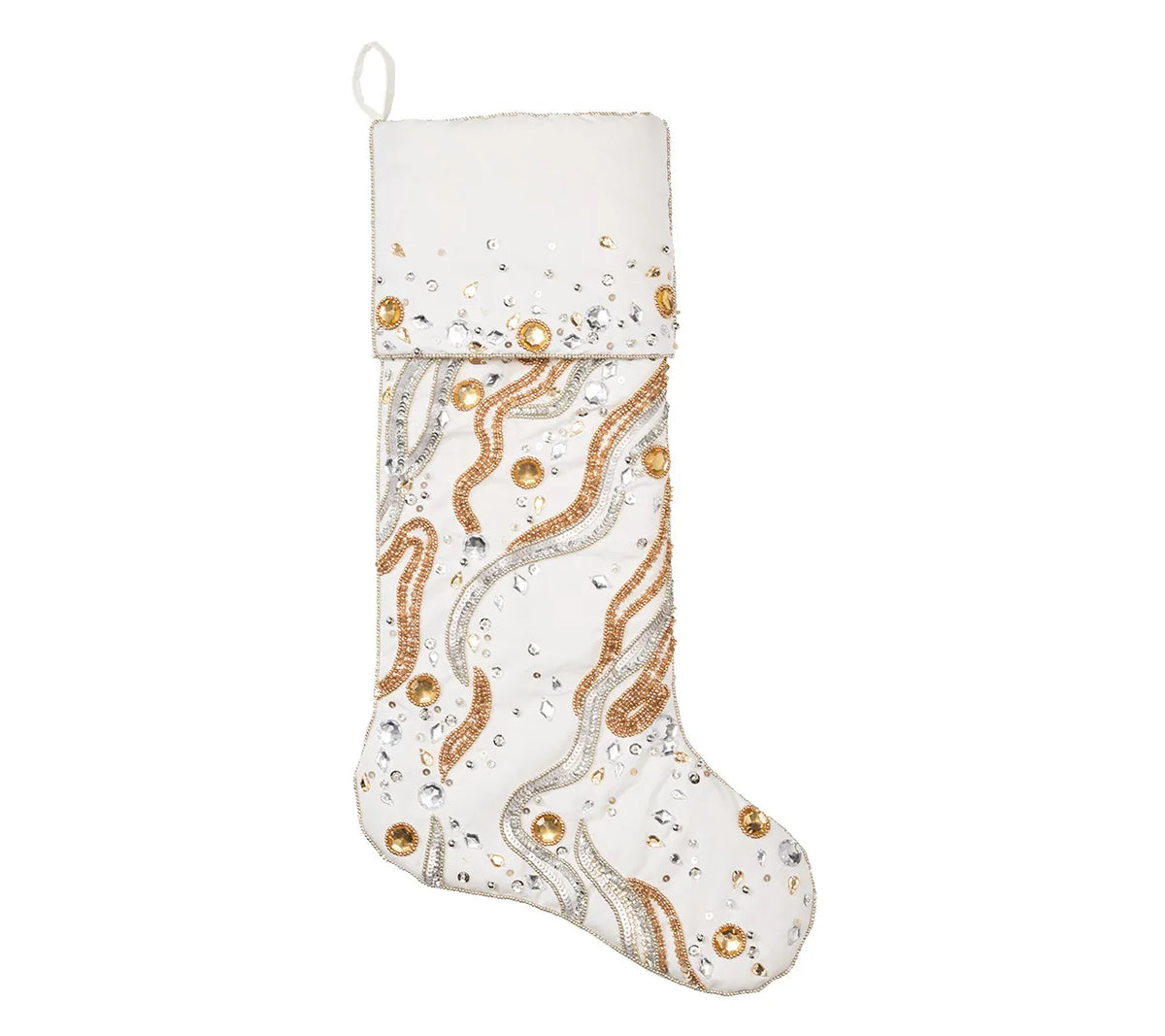 Gilt Wave Stocking in Gold & Silver