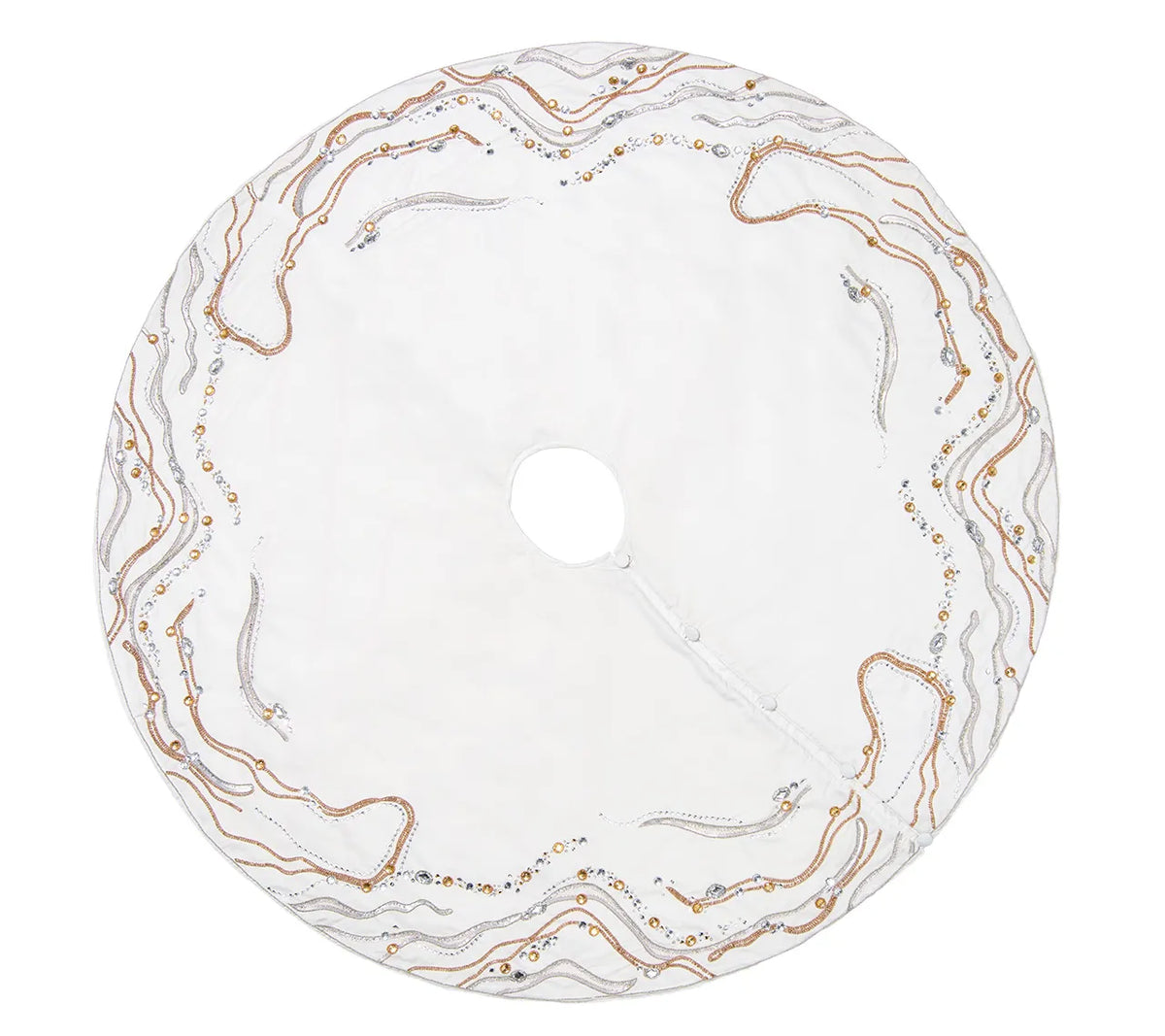 Gilt Wave Tree Skirt in Gold & Silver
