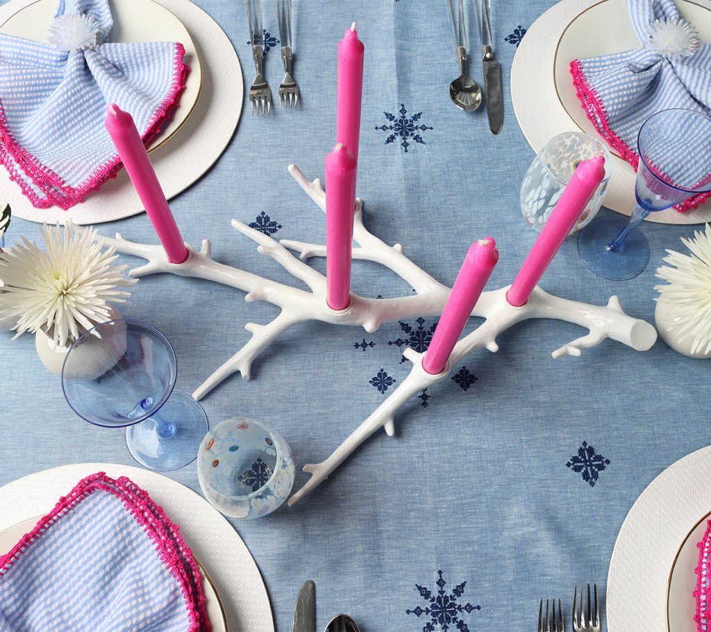 Kim Seybert, Inc.Fez Tablecloth in Periwinkle & NavyTablecloths