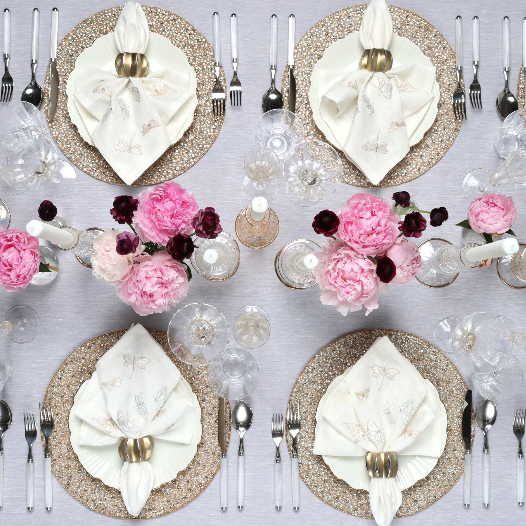 Rapture Placemat in Champagne & Crystal, Set of 2