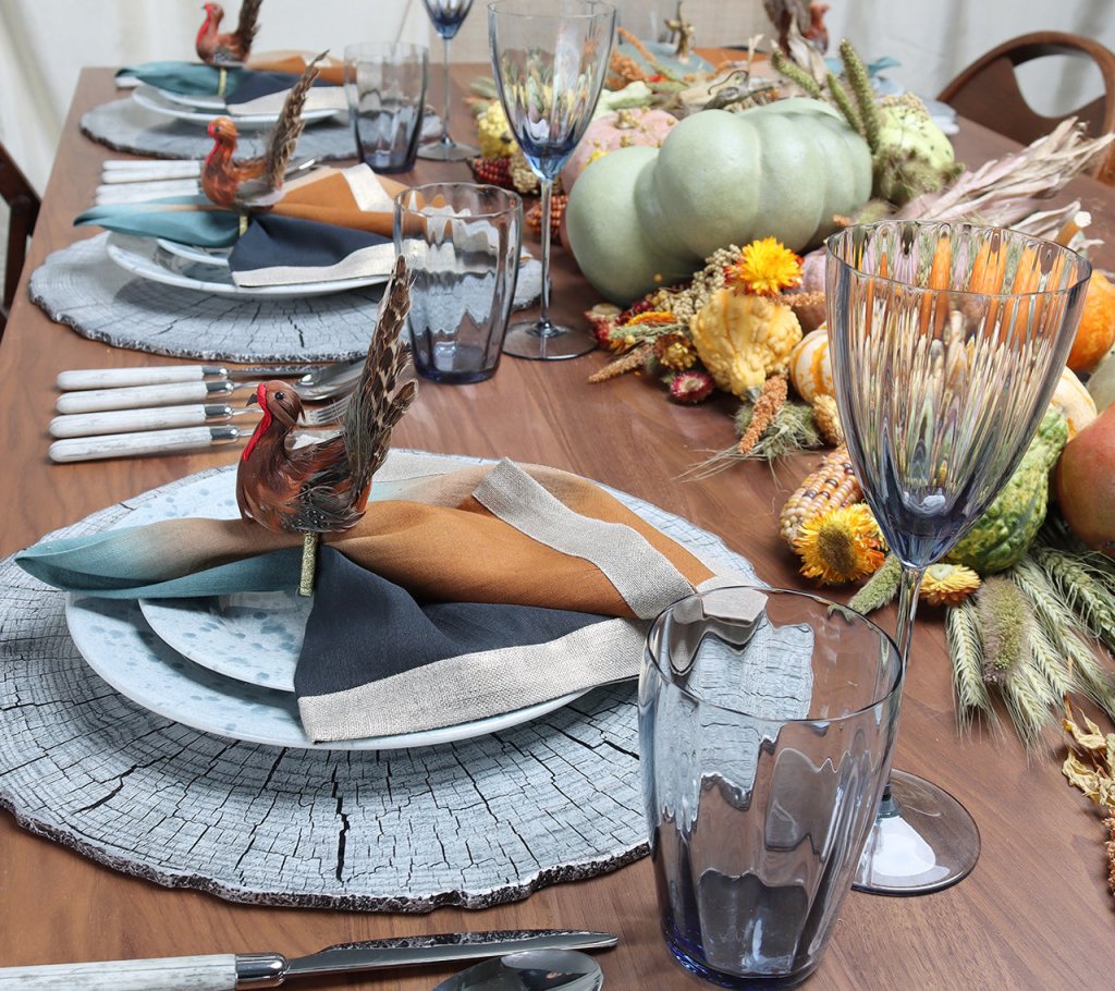 Kim Seybert, Inc.Dip Dye Napkin in Midnight & Copper, Set of 4Napkins