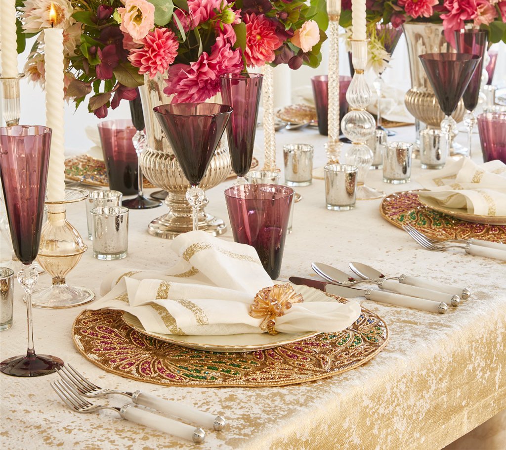 Kim Seybert, Inc.Daphne Flute in Amethyst, Set of 4Glassware