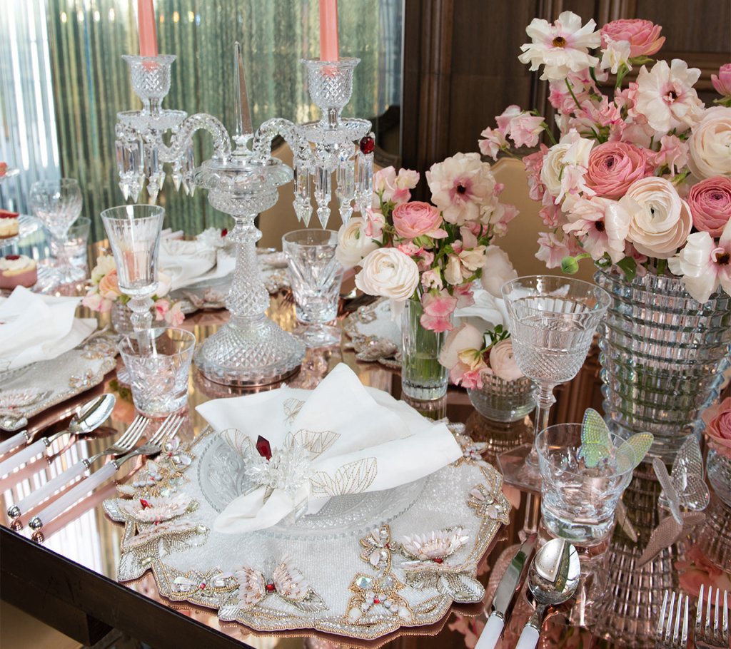 Kim Seybert, Inc.Diamant Butterflies Placemat in White & Blush, Set of 2 in a Gift BoxPlacemats