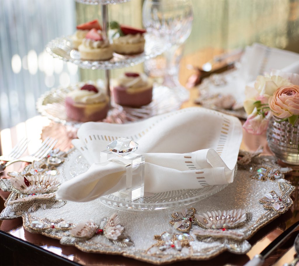 Kim Seybert, Inc.Diamant Butterflies Placemat in White & Blush, Set of 2 in a Gift BoxPlacemats
