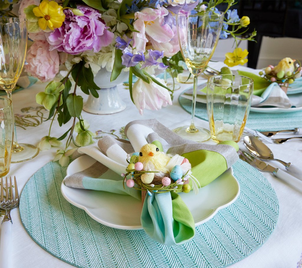 Herringbone Placemat in Seafoam, Set of 4