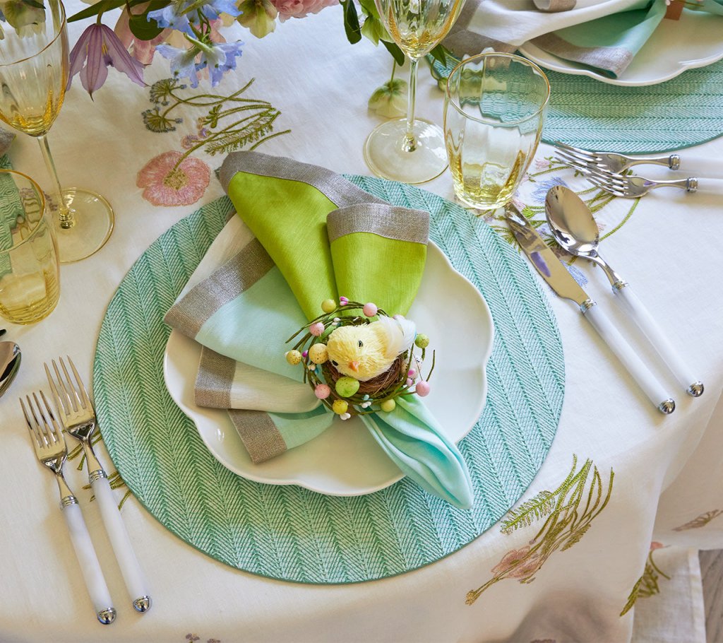 Kim Seybert, Inc.Dip Dye Napkin in Blue & Green, Set of 4Napkins