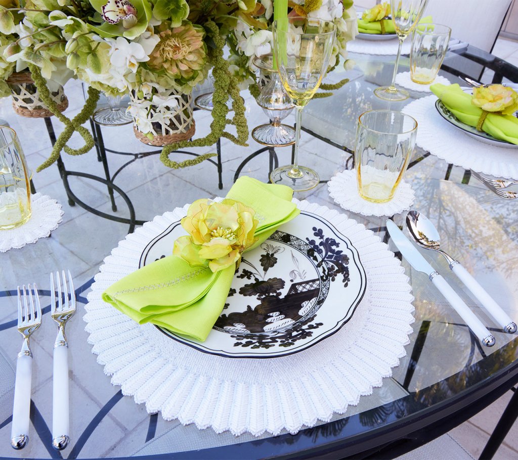 Kim Seybert, Inc.Gardenia Napkin Ring in Citron, Set of 4Napkin Rings