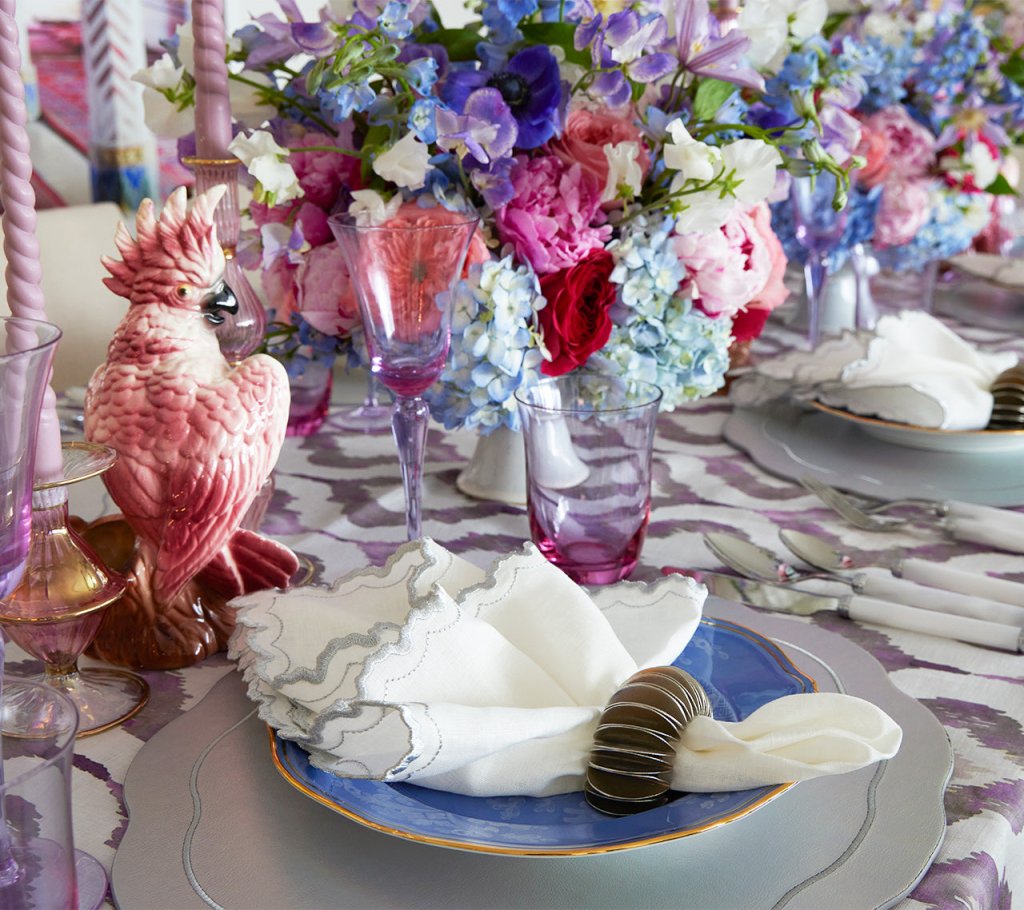 Arches Napkin in White & Silver, Set of 4