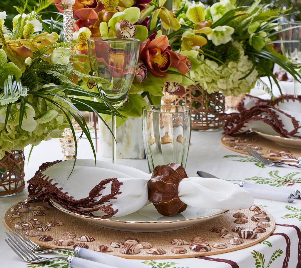 Kim Seybert, Inc.Twist Napkin Ring in Brown & Gold, Set of 4Napkin Rings