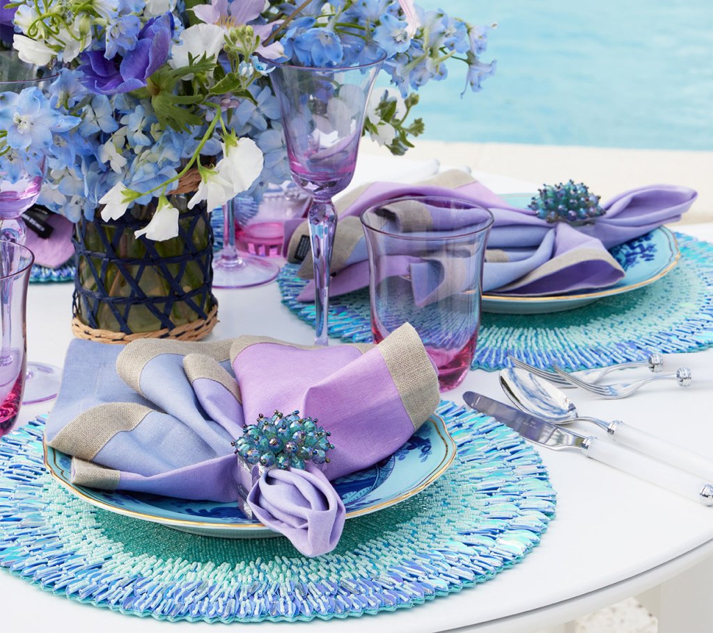 Kim Seybert, Inc.Dip Dye Napkin in Lilac & Periwinkle, Set of 4Napkins