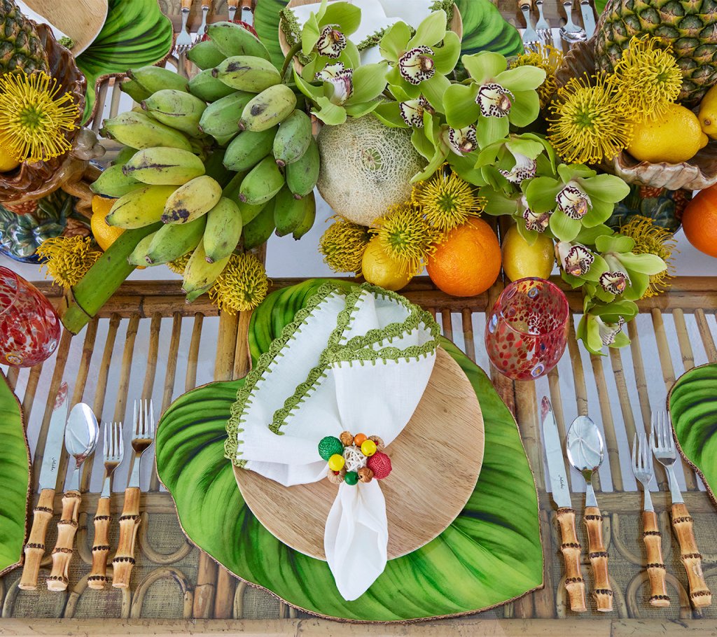 Kim Seybert, Inc.Tropicana Placemat in Green, Set of 4Placemats